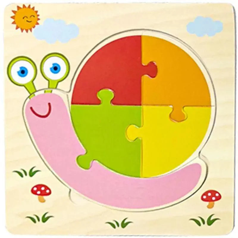 Montessori Games Baby Animals/traffic Kid's Cognition Puzzles Toys Wooden Cartoon Cognition Puzzle Toys Matching Education Game - SJB-DIAMOND ELITES