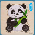 Montessori Games Baby Animals/traffic Kid's Cognition Puzzles Toys Wooden Cartoon Cognition Puzzle Toys Matching Education Game - SJB-DIAMOND ELITES