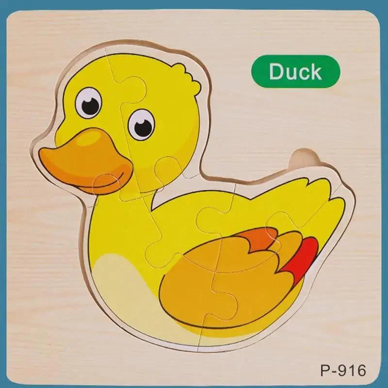 Montessori Games Baby Animals/traffic Kid's Cognition Puzzles Toys Wooden Cartoon Cognition Puzzle Toys Matching Education Game - SJB-DIAMOND ELITES