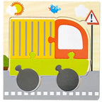 Montessori Games Baby Animals/traffic Kid's Cognition Puzzles Toys Wooden Cartoon Cognition Puzzle Toys Matching Education Game