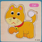Montessori Games Baby Animals/traffic Kid's Cognition Puzzles Toys Wooden Cartoon Cognition Puzzle Toys Matching Education Game - SJB-DIAMOND ELITES