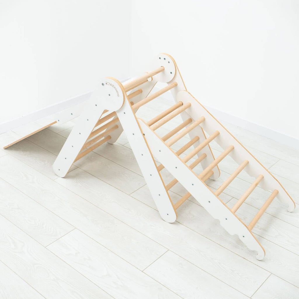 3 in 1 Montessori Climbing Set: Pikler Triangle + Sliding Ramp + Ladder - SJB-DIAMOND ELITES