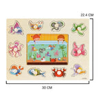 Montessori Wooden Puzzles Hand Grab Boards Toys Tangram Baby Educational Toys Cartoon Vehicle Animals Fruits 3D Puzzles - SJB-DIAMOND ELITES