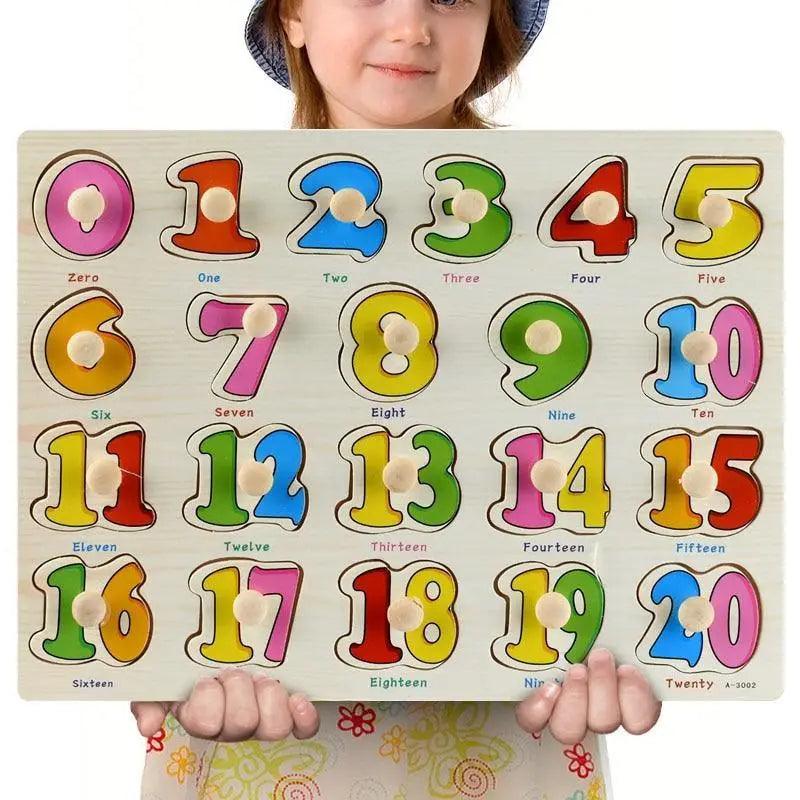 Montessori Wooden Puzzles Hand Grab Boards Toys Tangram Baby Educational Toys Cartoon Vehicle Animals Fruits 3D Puzzles - SJB-DIAMOND ELITES