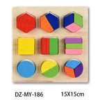 Montessori Wooden Puzzles Hand Grab Boards Toys Tangram Baby Educational Toys Cartoon Vehicle Animals Fruits 3D Puzzles - SJB-DIAMOND ELITES