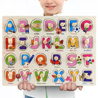 Montessori Wooden Puzzles Hand Grab Boards Toys Tangram Baby Educational Toys Cartoon Vehicle Animals Fruits 3D Puzzles - SJB-DIAMOND ELITES