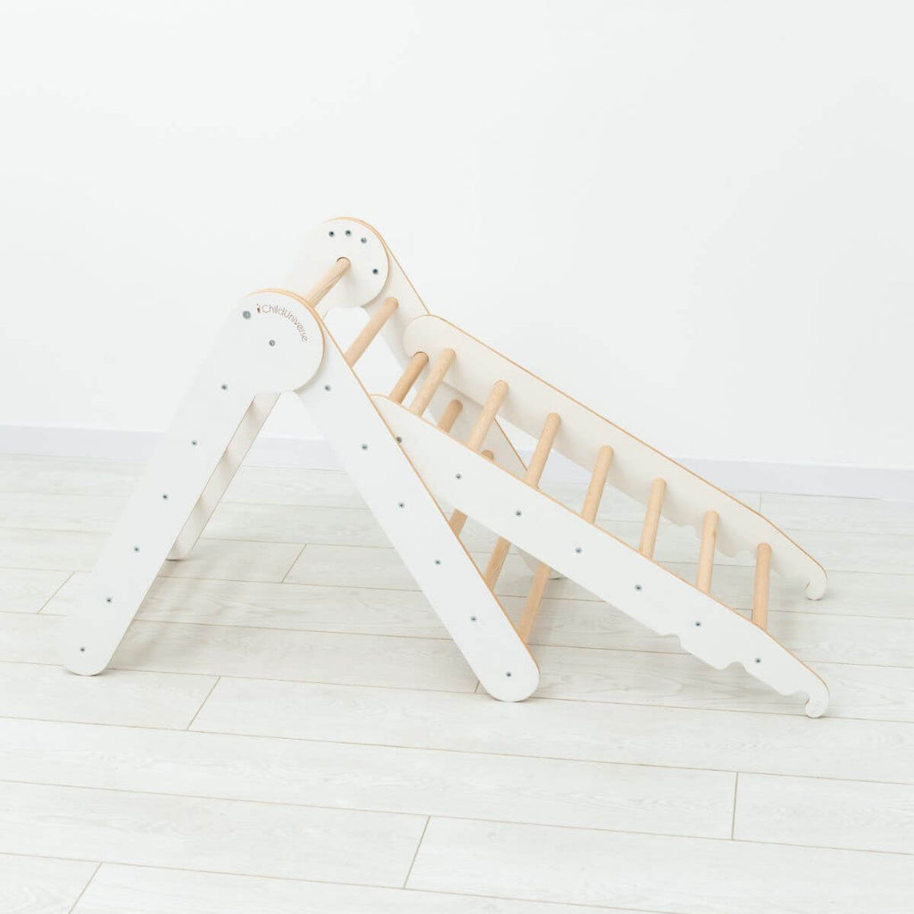 3 in 1 Montessori Climbing Set: Pikler Triangle + Sliding Ramp + Ladder - SJB-DIAMOND ELITES
