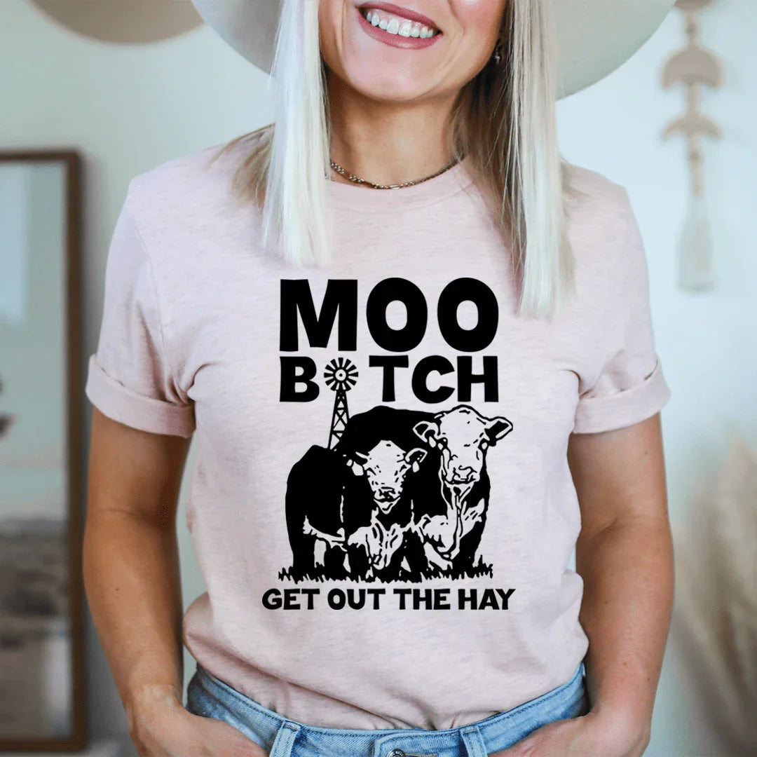 Moo Get Out The Hay Tee - SJB-DIAMOND ELITES