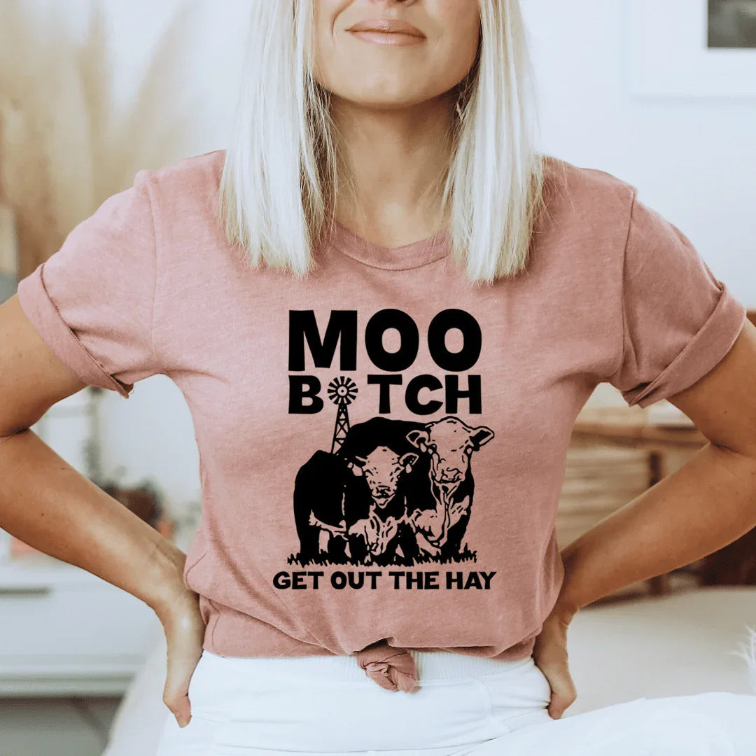 Moo Get Out The Hay Tee - SJB-DIAMOND ELITES