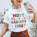 Most Likely To Be On The Naughty List Tee Peachy Sunday