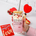 Motherhood Definition 17oz Glass Tumbler With Bamboo Lid And 2 Stainless Straws BandsCo Straps