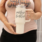 Mother Hustler 40oz Tumbler For Moms Personal Insulated Straw Cup Travel Mug BandsCo Straps