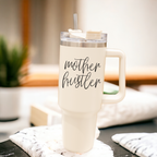 Mother Hustler 40oz Tumbler For Moms Personal Insulated Straw Cup Travel Mug BandsCo Straps