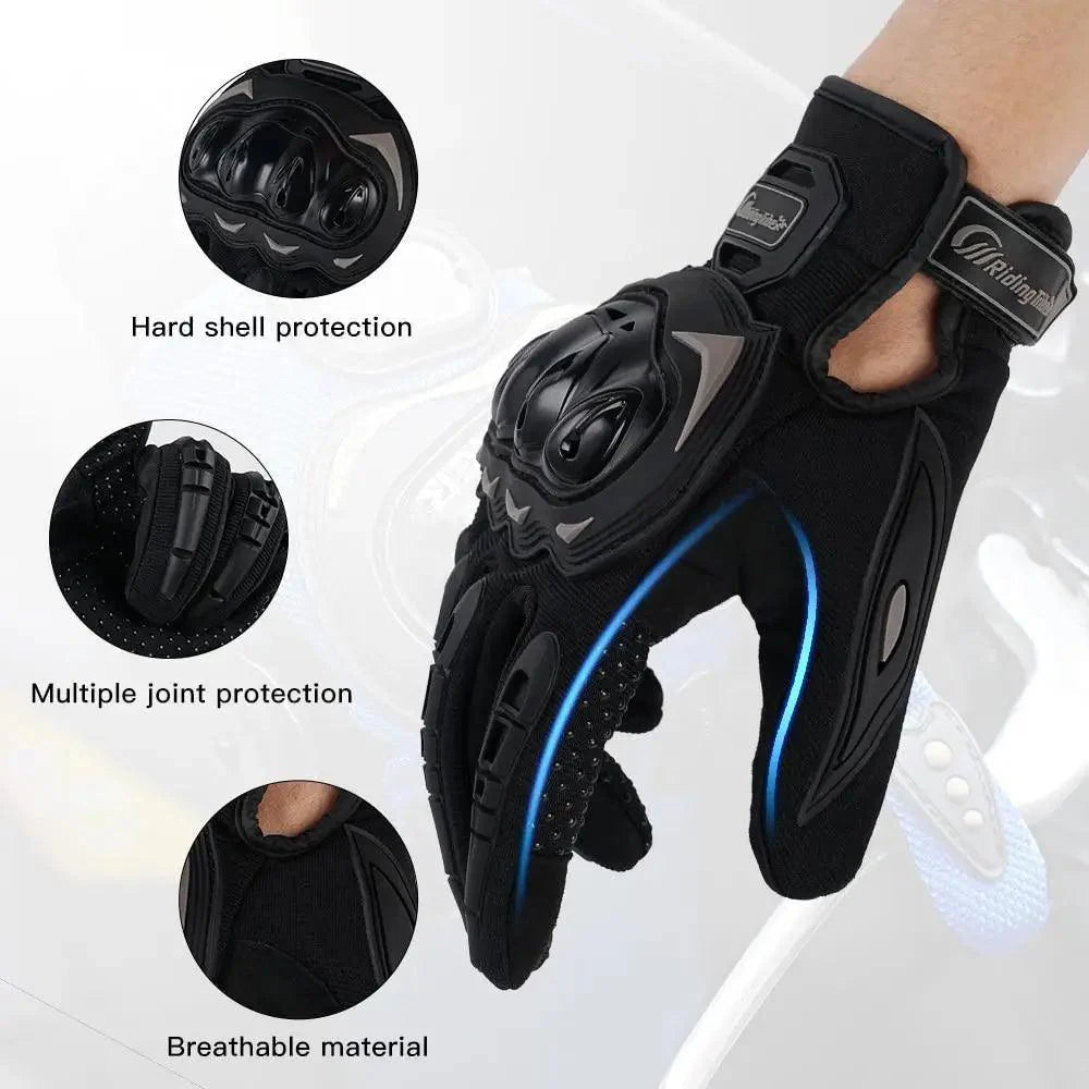 Motorcycle Breathable Glove Strong PVC Touch Screen Full Finger Motorbike Racing Riding Bicycle Summer Gloves Stevvex
