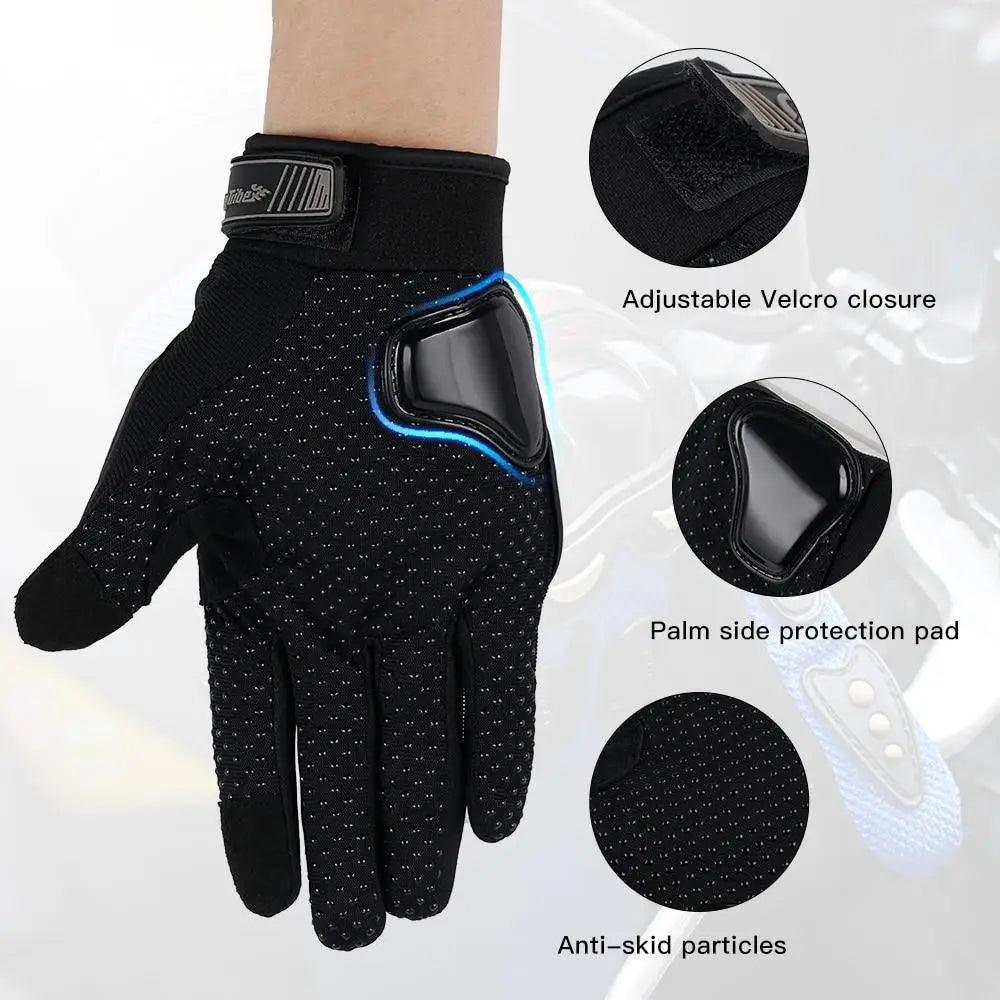 Motorcycle Breathable Glove Strong PVC Touch Screen Full Finger Motorbike Racing Riding Bicycle Summer Gloves Stevvex