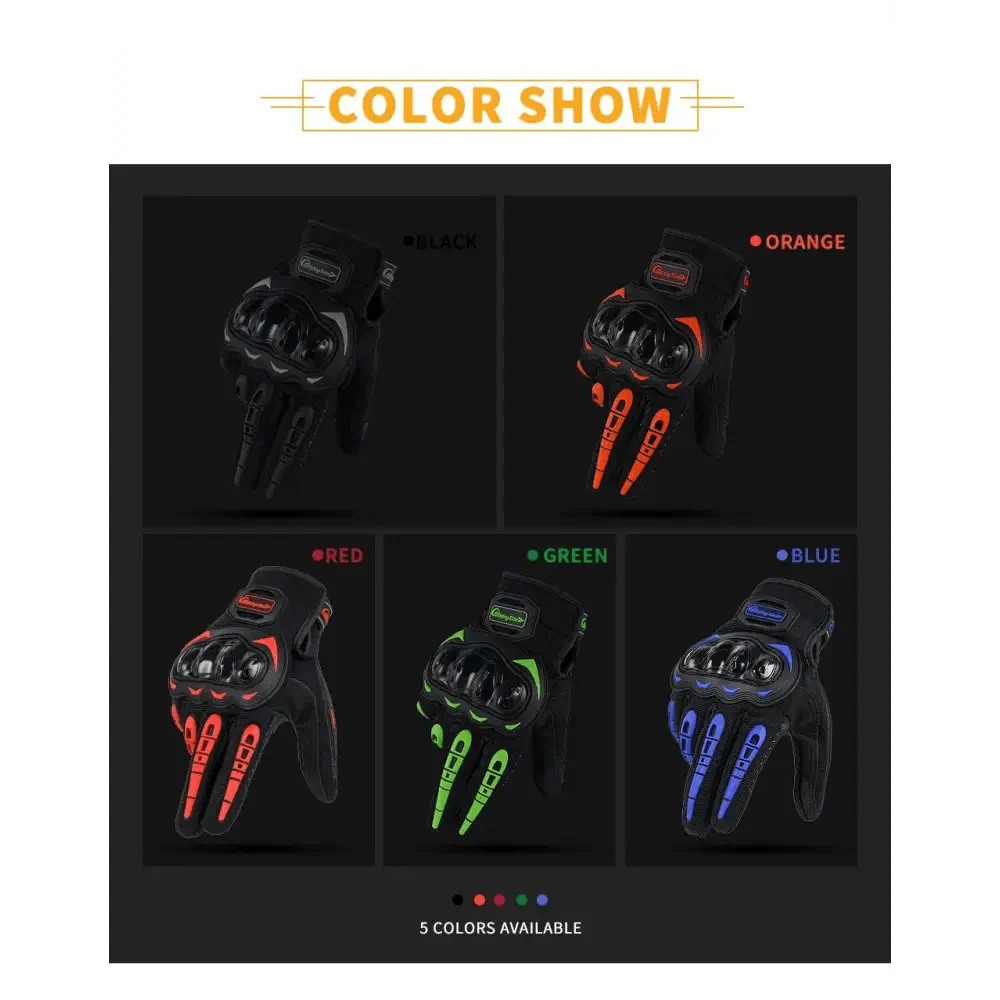 Motorcycle Breathable Glove Strong PVC Touch Screen Full Finger Motorbike Racing Riding Bicycle Summer Gloves Stevvex