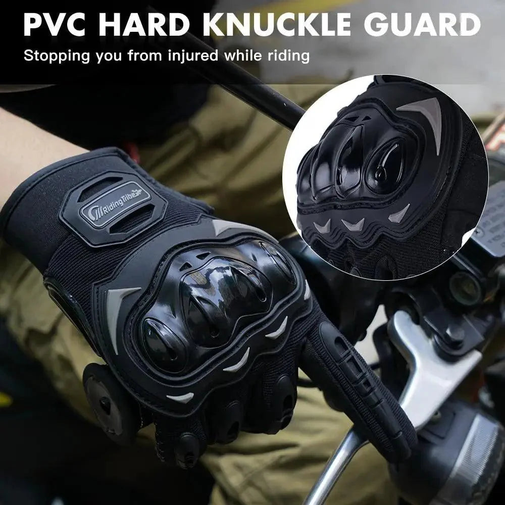 Motorcycle Breathable Glove Strong PVC Touch Screen Full Finger Motorbike Racing Riding Bicycle Summer Gloves Stevvex