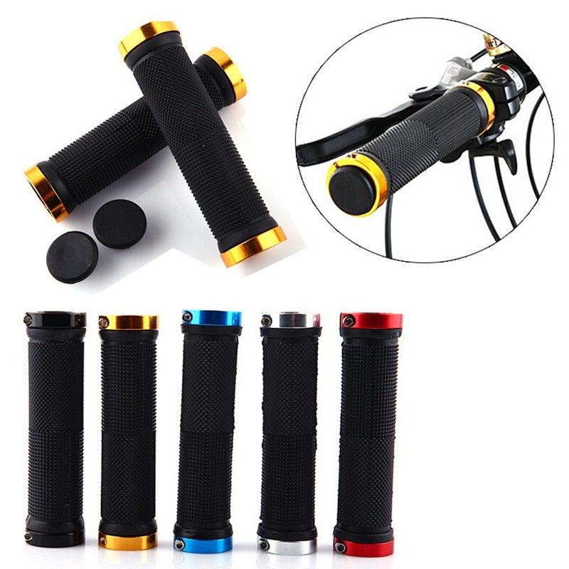 Mountain Bicycle Grips Handlebar Road Bike Cycling Handlebar Grip Cover Anti-Skid Soft Rubber Handle Grip Bar Double Lock On Bicycle Handle Bar Soft And Comfortable Rubber Handle Suitable For Bicycle Stevvex