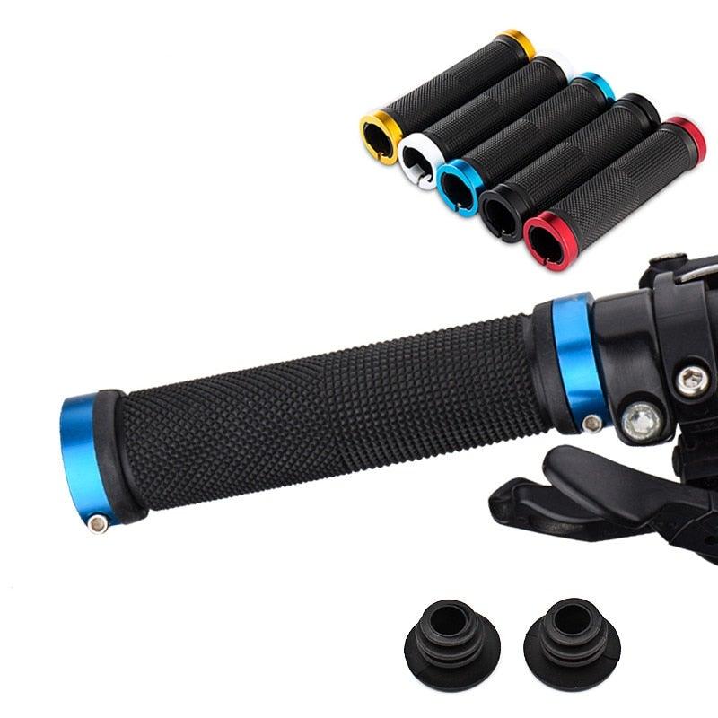 Mountain Bicycle Grips Handlebar Road Bike Cycling Handlebar Grip Cover Anti-Skid Soft Rubber Handle Grip Bar Double Lock On Bicycle Handle Bar Soft And Comfortable Rubber Handle Suitable For Bicycle Stevvex