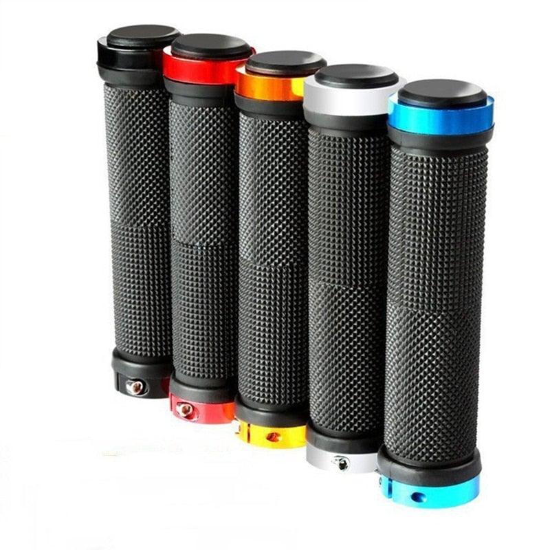 Mountain Bicycle Grips Handlebar Road Bike Cycling Handlebar Grip Cover Anti-Skid Soft Rubber Handle Grip Bar Double Lock On Bicycle Handle Bar Soft And Comfortable Rubber Handle Suitable For Bicycle Stevvex