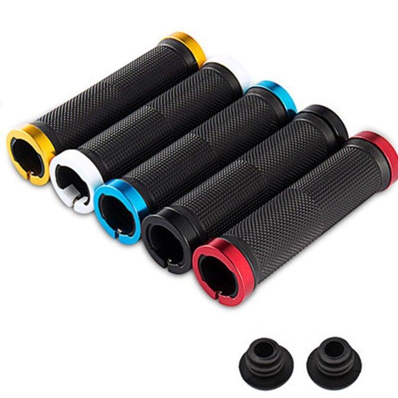 Mountain Bicycle Grips Handlebar Road Bike Cycling Handlebar Grip Cover Anti-Skid Soft Rubber Handle Grip Bar Double Lock On Bicycle Handle Bar Soft And Comfortable Rubber Handle Suitable For Bicycle Stevvex