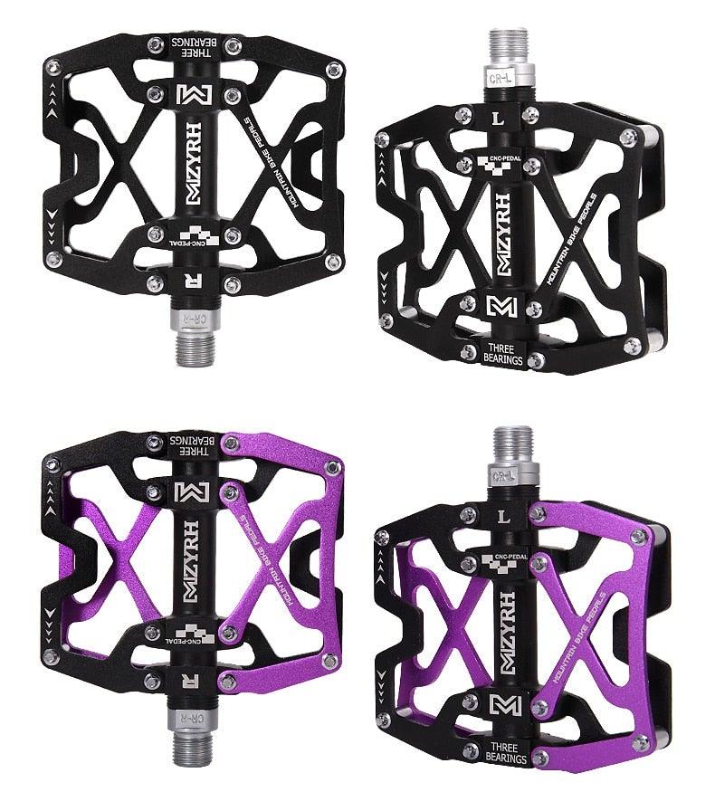 Mountain Bicycle Pedals Cycling Ultralight Aluminum Alloy 3 Bearings Pedals Bike Pedals Flat Bike Pedal Ultra-Light Aluminum Alloy Sealed Bearing With Cleats Pedal Suitable For Mountain Bike Bicycle Stevvex