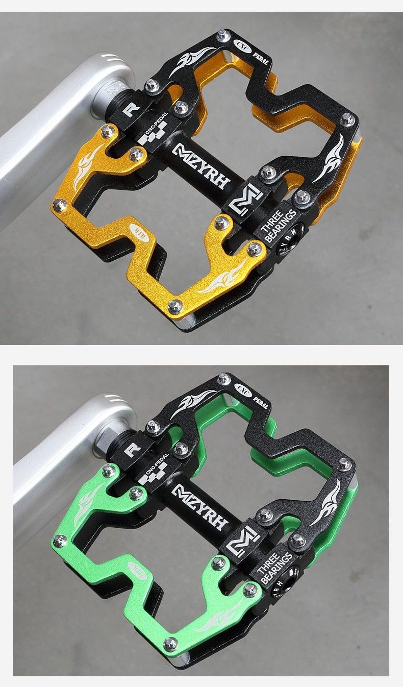 Mountain Bicycle Pedals Cycling Ultralight Aluminum Alloy 3 Bearings Pedals Bike Pedals Flat Bike Pedal Ultra-Light Aluminum Alloy Sealed Bearing With Cleats Pedal Suitable For Mountain Bike Bicycle Stevvex