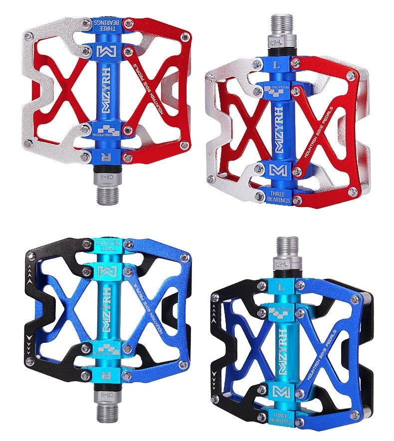 Mountain Bicycle Pedals Cycling Ultralight Aluminum Alloy 3 Bearings Pedals Bike Pedals Flat Bike Pedal Ultra-Light Aluminum Alloy Sealed Bearing With Cleats Pedal Suitable For Mountain Bike Bicycle Stevvex