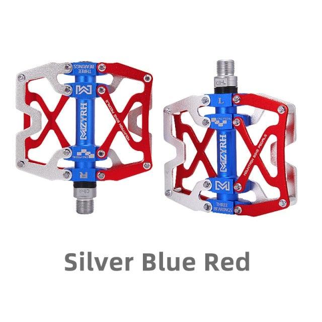 Mountain Bicycle Pedals Cycling Ultralight Aluminum Alloy 3 Bearings Pedals Bike Pedals Flat Bike Pedal Ultra-Light Aluminum Alloy Sealed Bearing With Cleats Pedal Suitable For Mountain Bike Bicycle Stevvex