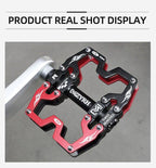 Mountain Bicycle Pedals Cycling Ultralight Aluminum Alloy 3 Bearings Pedals Bike Pedals Flat Bike Pedal Ultra-Light Aluminum Alloy Sealed Bearing With Cleats Pedal Suitable For Mountain Bike Bicycle Stevvex