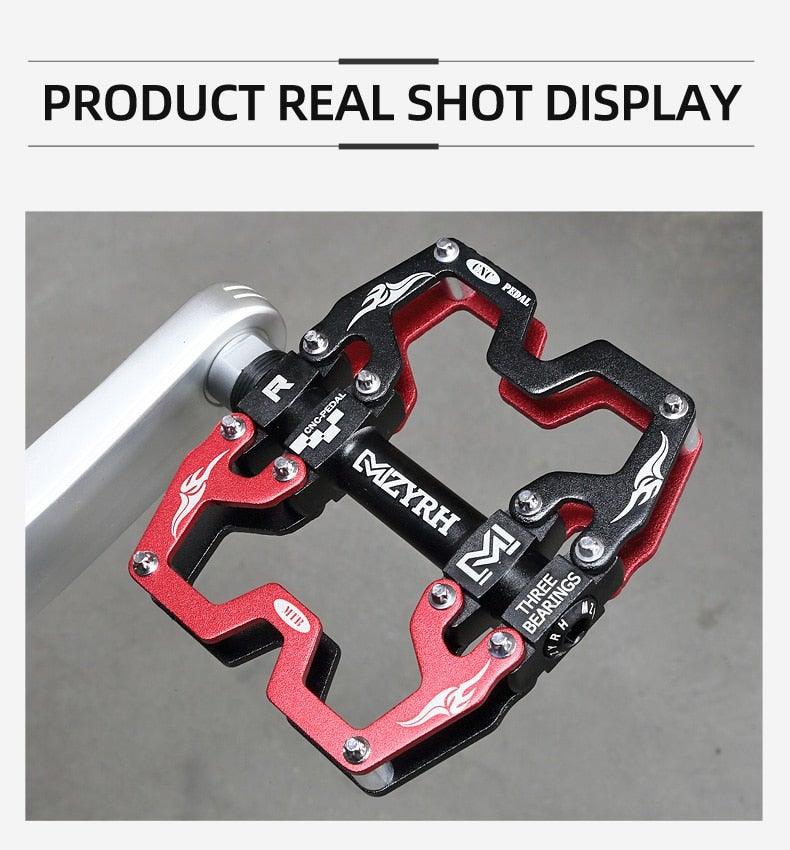 Mountain Bicycle Pedals Cycling Ultralight Aluminum Alloy 3 Bearings Pedals Bike Pedals Flat Bike Pedal Ultra-Light Aluminum Alloy Sealed Bearing With Cleats Pedal Suitable For Mountain Bike Bicycle Stevvex