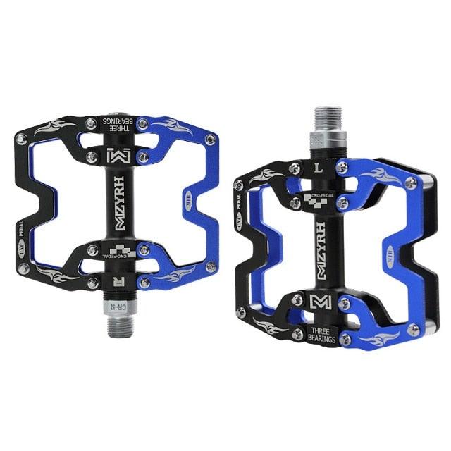 Mountain Bicycle Pedals Cycling Ultralight Aluminum Alloy 3 Bearings Pedals Bike Pedals Flat Bike Pedal Ultra-Light Aluminum Alloy Sealed Bearing With Cleats Pedal Suitable For Mountain Bike Bicycle Stevvex