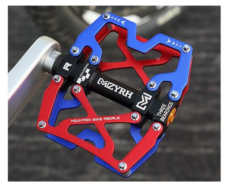 Mountain Bicycle Pedals Cycling Ultralight Aluminum Alloy 3 Bearings Pedals Bike Pedals Flat Bike Pedal Ultra-Light Aluminum Alloy Sealed Bearing With Cleats Pedal Suitable For Mountain Bike Bicycle Stevvex