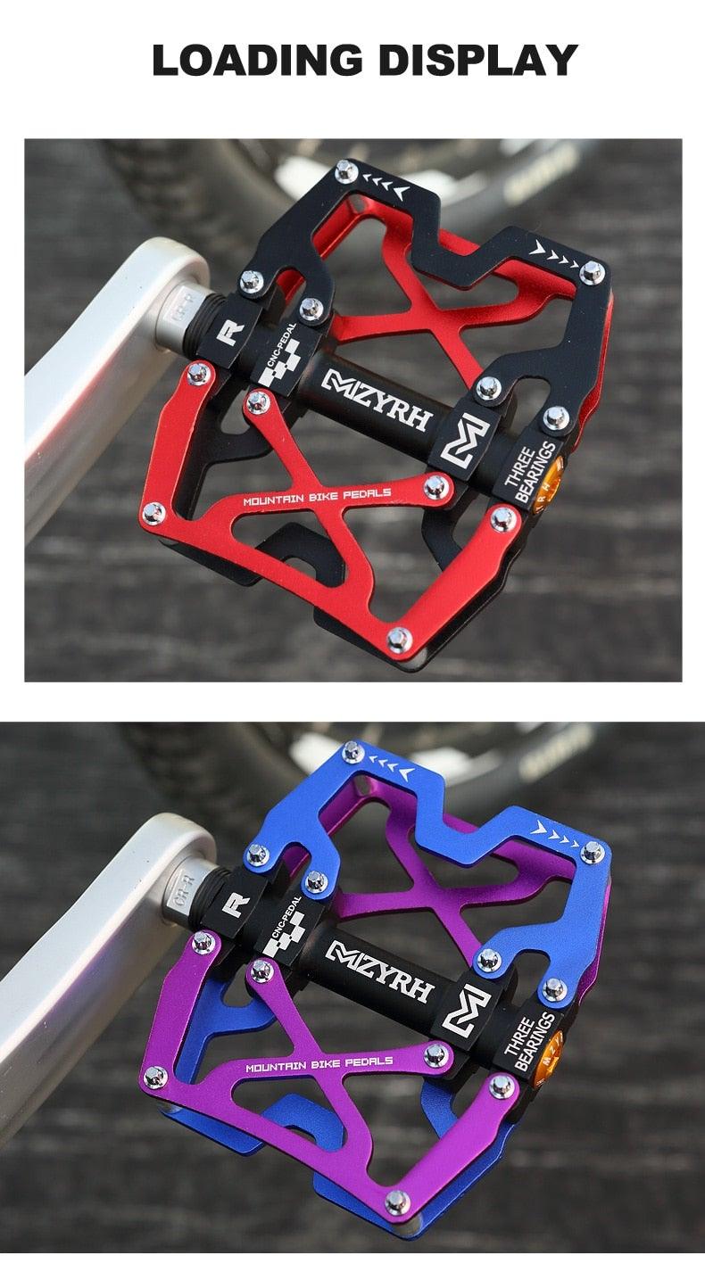 Mountain Bicycle Pedals Cycling Ultralight Aluminum Alloy 3 Bearings Pedals Bike Pedals Flat Bike Pedal Ultra-Light Aluminum Alloy Sealed Bearing With Cleats Pedal Suitable For Mountain Bike Bicycle Stevvex