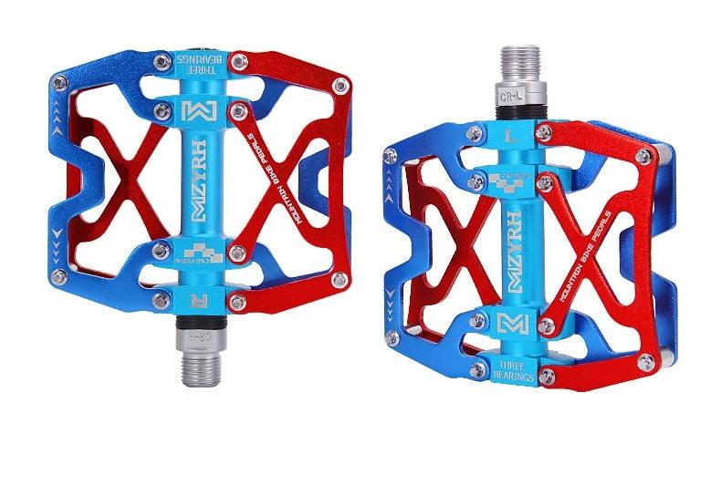 Mountain Bicycle Pedals Cycling Ultralight Aluminum Alloy 3 Bearings Pedals Bike Pedals Flat Bike Pedal Ultra-Light Aluminum Alloy Sealed Bearing With Cleats Pedal Suitable For Mountain Bike Bicycle Stevvex