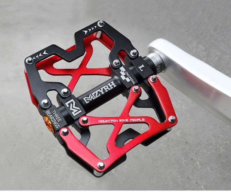 Mountain Bicycle Pedals Cycling Ultralight Aluminum Alloy 3 Bearings Pedals Bike Pedals Flat Bike Pedal Ultra-Light Aluminum Alloy Sealed Bearing With Cleats Pedal Suitable For Mountain Bike Bicycle Stevvex