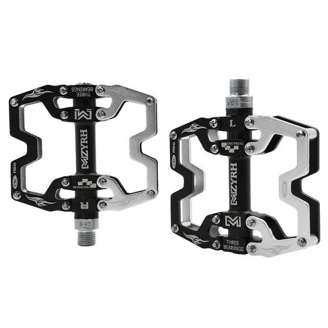 Mountain Bicycle Pedals Cycling Ultralight Aluminum Alloy 3 Bearings Pedals Bike Pedals Flat Bike Pedal Ultra-Light Aluminum Alloy Sealed Bearing With Cleats Pedal Suitable For Mountain Bike Bicycle Stevvex