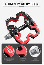 Mountain Bicycle Pedals Cycling Ultralight Aluminum Alloy 3 Bearings Pedals Bike Pedals Flat Bike Pedal Ultra-Light Aluminum Alloy Sealed Bearing With Cleats Pedal Suitable For Mountain Bike Bicycle Stevvex