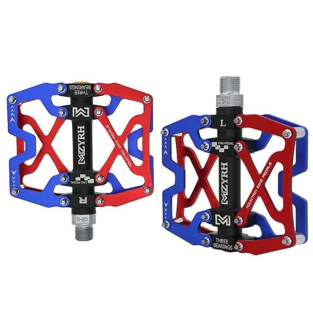Mountain Bicycle Pedals Cycling Ultralight Aluminum Alloy 3 Bearings Pedals Bike Pedals Flat Bike Pedal Ultra-Light Aluminum Alloy Sealed Bearing With Cleats Pedal Suitable For Mountain Bike Bicycle Stevvex
