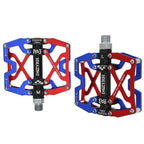 Mountain Bicycle Pedals Cycling Ultralight Aluminum Alloy 3 Bearings Pedals Bike Pedals Flat Bike Pedal Ultra-Light Aluminum Alloy Sealed Bearing With Cleats Pedal Suitable For Mountain Bike Bicycle Stevvex