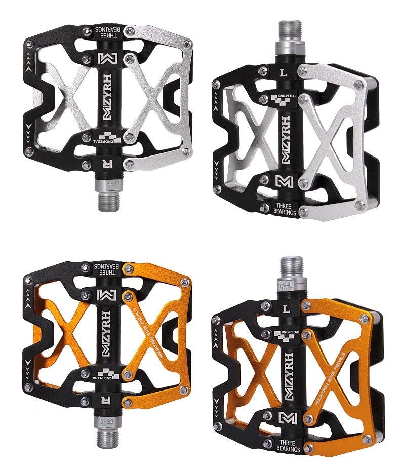 Mountain Bicycle Pedals Cycling Ultralight Aluminum Alloy 3 Bearings Pedals Bike Pedals Flat Bike Pedal Ultra-Light Aluminum Alloy Sealed Bearing With Cleats Pedal Suitable For Mountain Bike Bicycle Stevvex