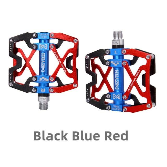 Mountain Bicycle Pedals Cycling Ultralight Aluminum Alloy 3 Bearings Pedals Bike Pedals Flat Bike Pedal Ultra-Light Aluminum Alloy Sealed Bearing With Cleats Pedal Suitable For Mountain Bike Bicycle Stevvex