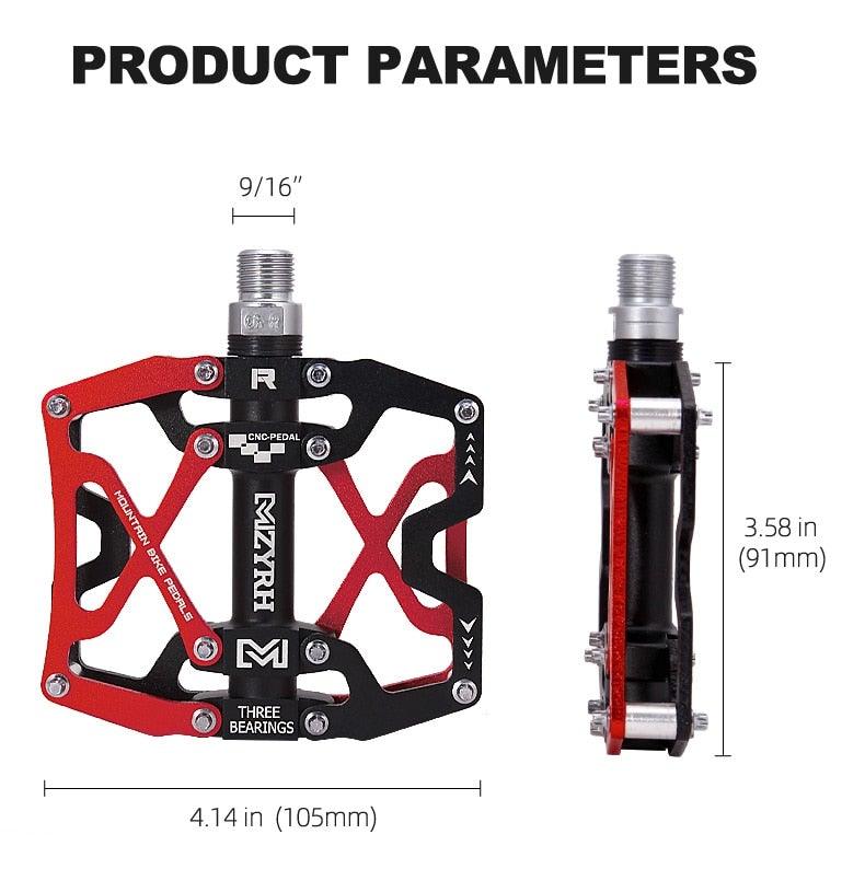 Mountain Bicycle Pedals Cycling Ultralight Aluminum Alloy 3 Bearings Pedals Bike Pedals Flat Bike Pedal Ultra-Light Aluminum Alloy Sealed Bearing With Cleats Pedal Suitable For Mountain Bike Bicycle Stevvex