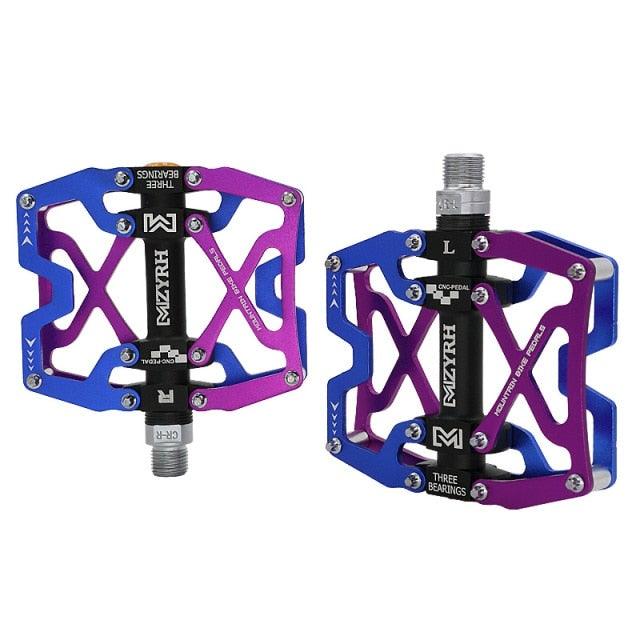 Mountain Bicycle Pedals Cycling Ultralight Aluminum Alloy 3 Bearings Pedals Bike Pedals Flat Bike Pedal Ultra-Light Aluminum Alloy Sealed Bearing With Cleats Pedal Suitable For Mountain Bike Bicycle Stevvex
