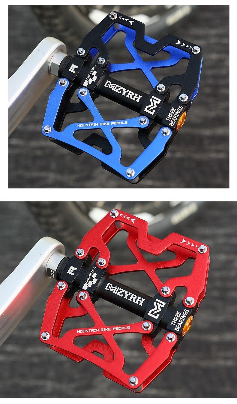 Mountain Bicycle Pedals Cycling Ultralight Aluminum Alloy 3 Bearings Pedals Bike Pedals Flat Bike Pedal Ultra-Light Aluminum Alloy Sealed Bearing With Cleats Pedal Suitable For Mountain Bike Bicycle Stevvex