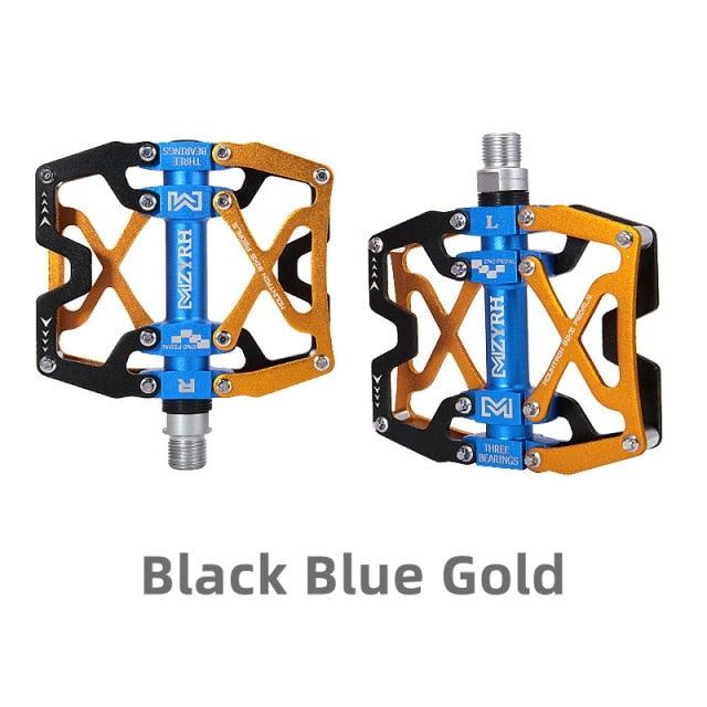 Mountain Bicycle Pedals Cycling Ultralight Aluminum Alloy 3 Bearings Pedals Bike Pedals Flat Bike Pedal Ultra-Light Aluminum Alloy Sealed Bearing With Cleats Pedal Suitable For Mountain Bike Bicycle Stevvex