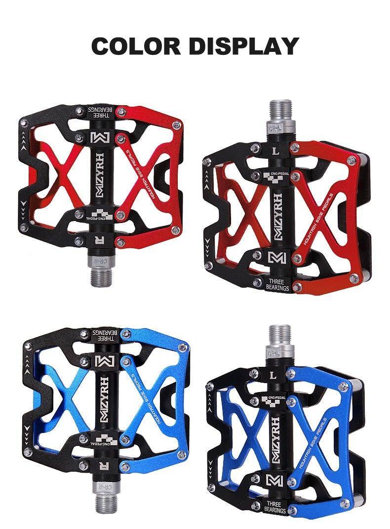 Mountain Bicycle Pedals Cycling Ultralight Aluminum Alloy 3 Bearings Pedals Bike Pedals Flat Bike Pedal Ultra-Light Aluminum Alloy Sealed Bearing With Cleats Pedal Suitable For Mountain Bike Bicycle Stevvex