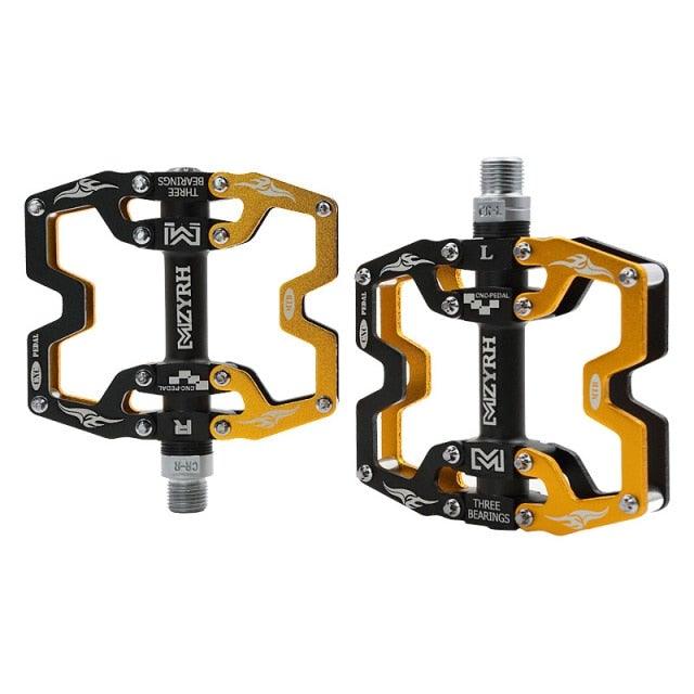 Mountain Bicycle Pedals Cycling Ultralight Aluminum Alloy 3 Bearings Pedals Bike Pedals Flat Bike Pedal Ultra-Light Aluminum Alloy Sealed Bearing With Cleats Pedal Suitable For Mountain Bike Bicycle Stevvex