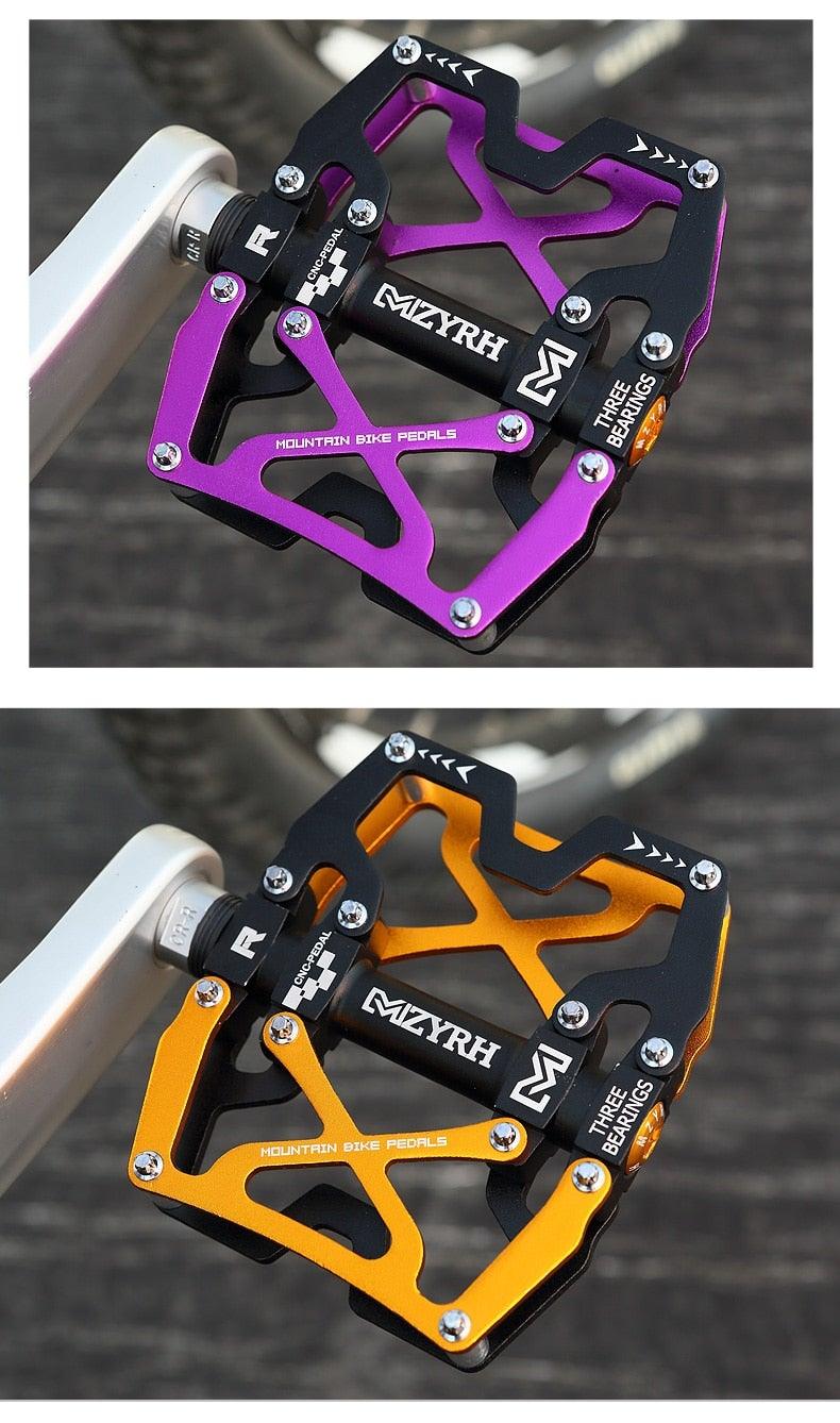 Mountain Bicycle Pedals Cycling Ultralight Aluminum Alloy 3 Bearings Pedals Bike Pedals Flat Bike Pedal Ultra-Light Aluminum Alloy Sealed Bearing With Cleats Pedal Suitable For Mountain Bike Bicycle Stevvex