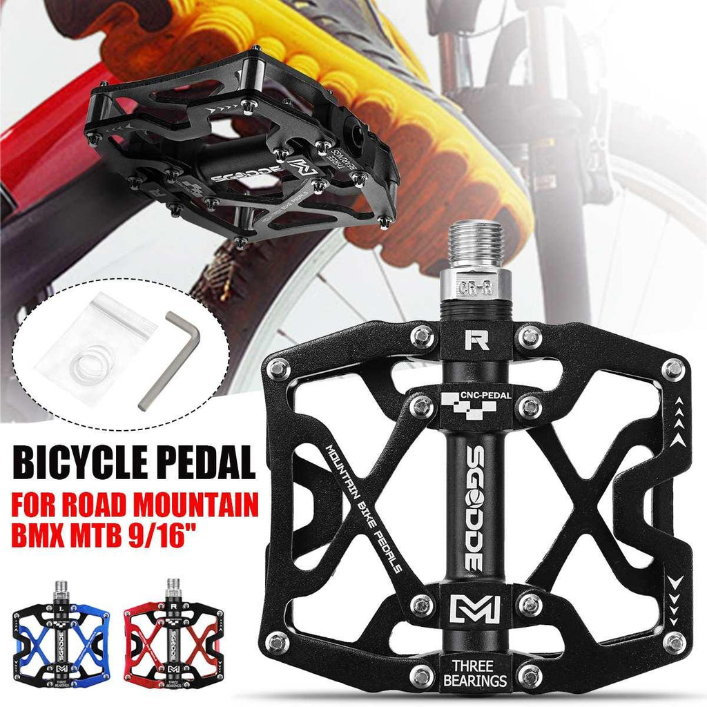 Mountain Bike 1 Pair Pedals Aluminum Alloy Cycling Bicycle Ultralight Wide Platform Anti-slip Pedal Bike Pedals Metal Bicycle Pedals Sealed Bearing Aluminum Alloy Mountain Bike Pedals Flat Stevvex